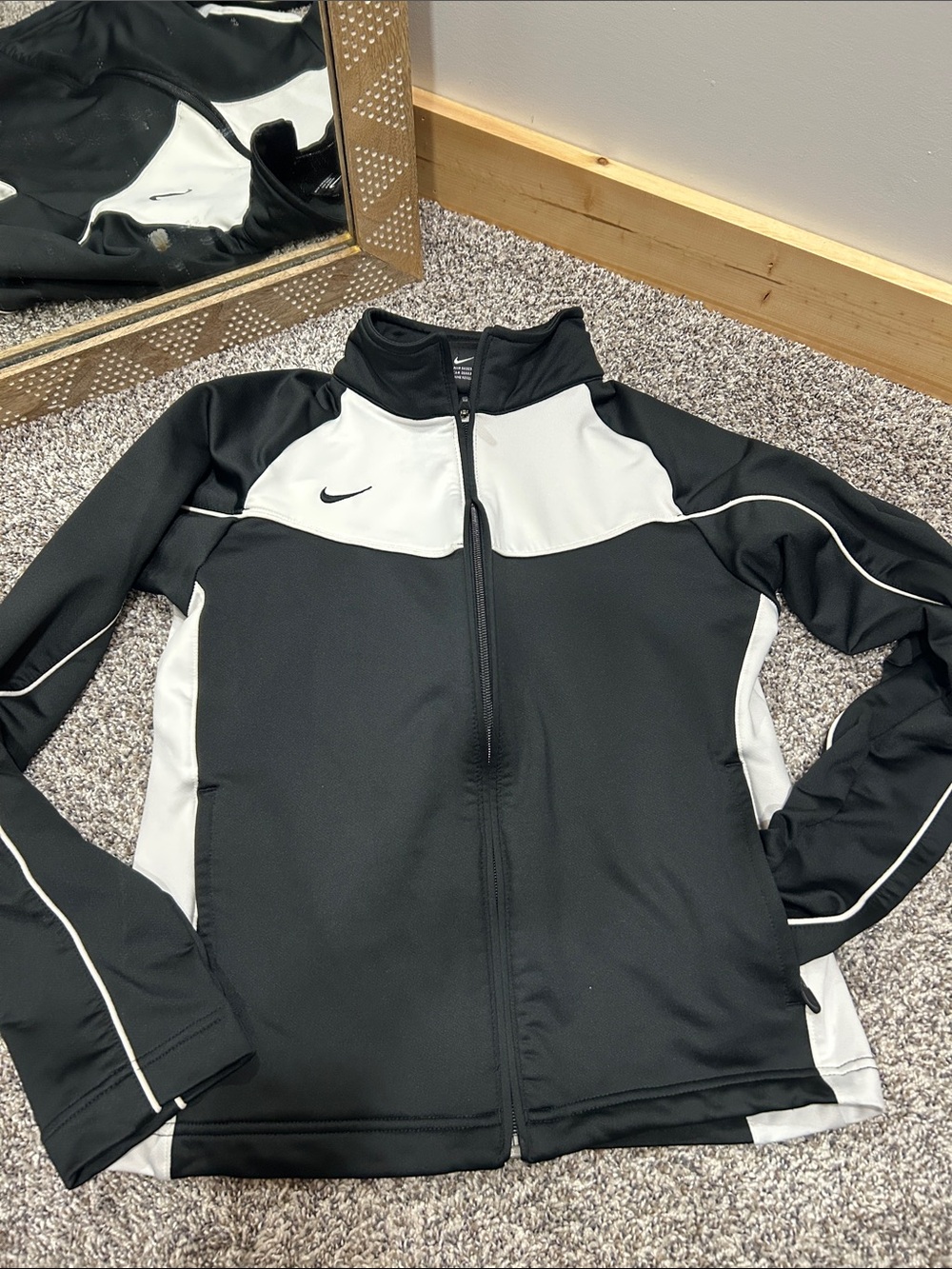 Nike Black and White Performance Full-Zip Jacket